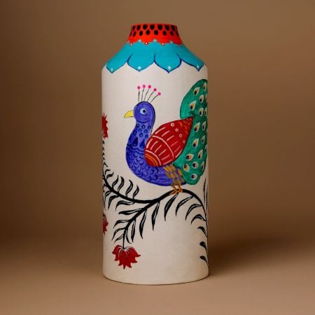 Handcrafted Ceramic Madhubani Painted Decorative Vase Set of 3